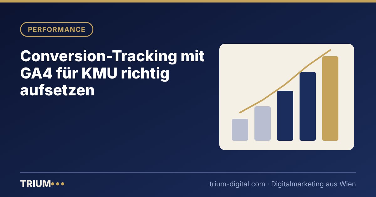 Titelbild: Conversion-Tracking mit GA4 für KMU richtig aufsetzen – TRIUM Marketing Agentur Wien