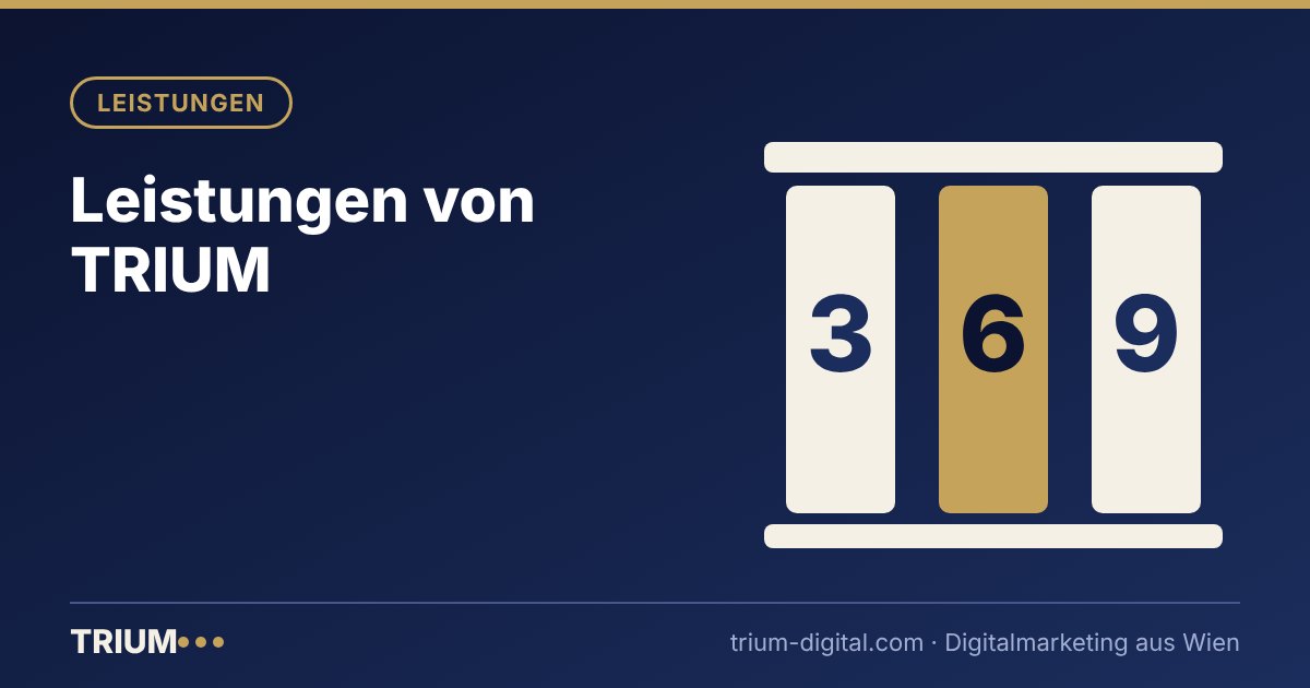 Illustration: Leistungen von TRIUM – TRIUM Marketing Agentur Wien